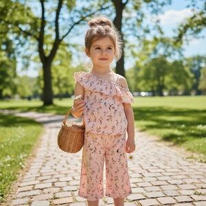 SET Art Class Floral Wide Leg Summer Set